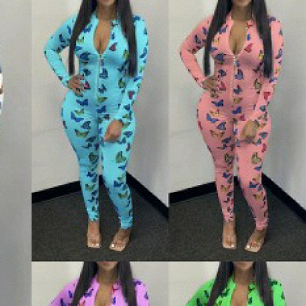 Pink Sexy Onesies butterfly prints size XL